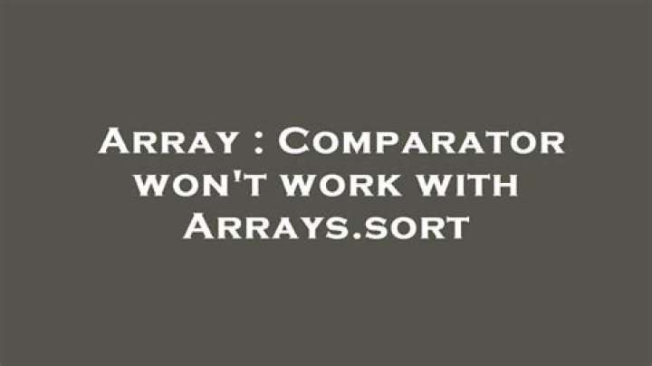 Comparator won't work