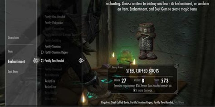 Fortify Destruction and Magicka Regen enchantment on armor