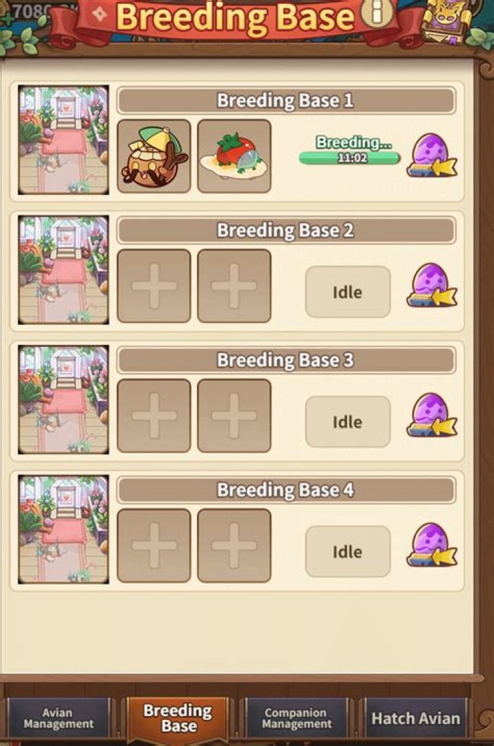 Hold items used when breeding