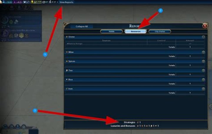 How do I see a list of all my resources in Civ 6?