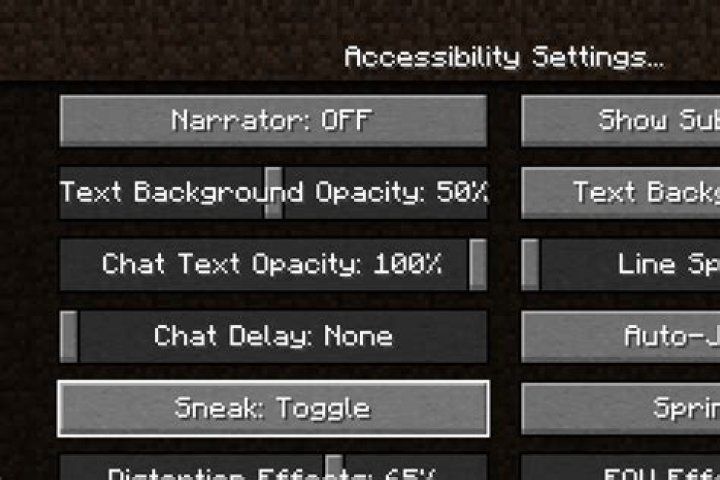 How do I toggle on and off sneak in Minecraft?