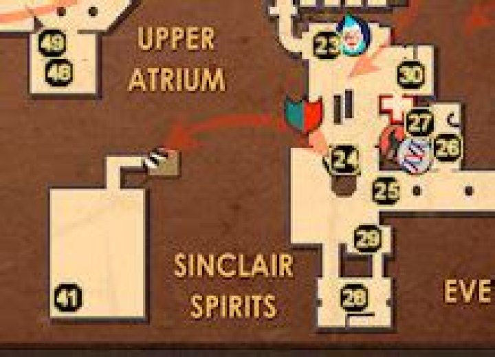 How do you get into the basement room near Sinclair Spirits?