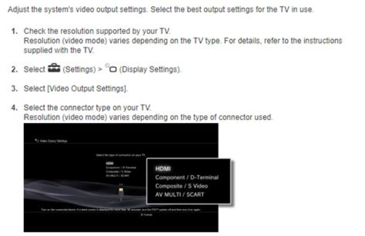 How to change resolution of PS3