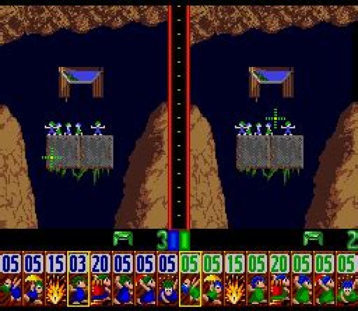 How to end the game in 2-player Lemmings (Super Nintendo), with no 