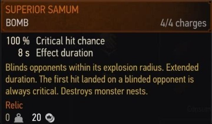 How to refill my stock of Samum Bombs?