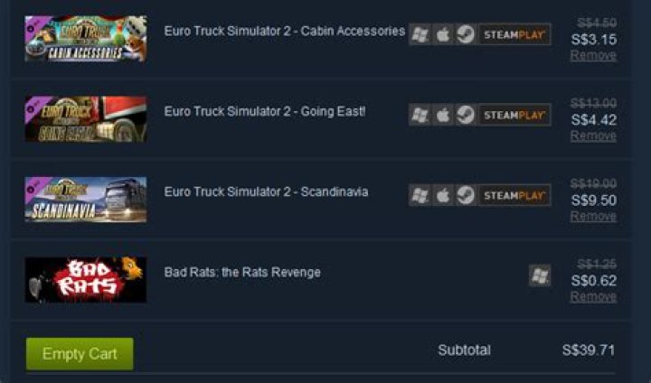How to remove all items from Steam store cart?