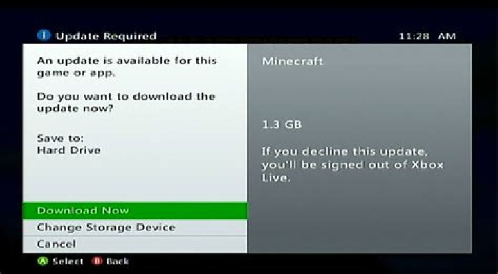 Is there a way to manually update Minecraft on Xbox 360?