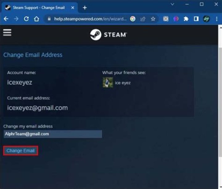 Is there a way to reset/change my Steam email without being logged on?