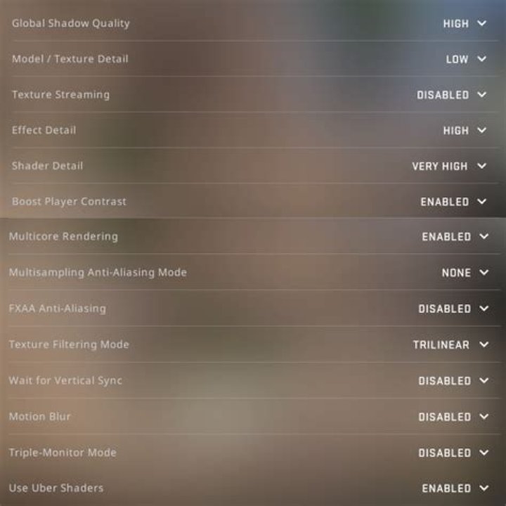 Keeping video settings in CS:GO