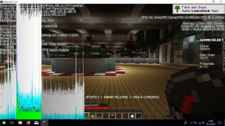 Minecraft Optifine Lagometer - meaning of white bar?