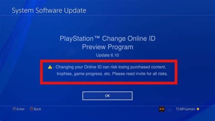 PS4 Gamertag ID Changing