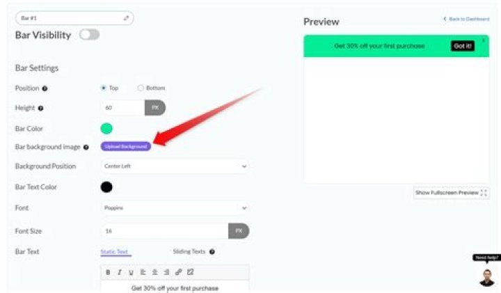 selecting a background to set