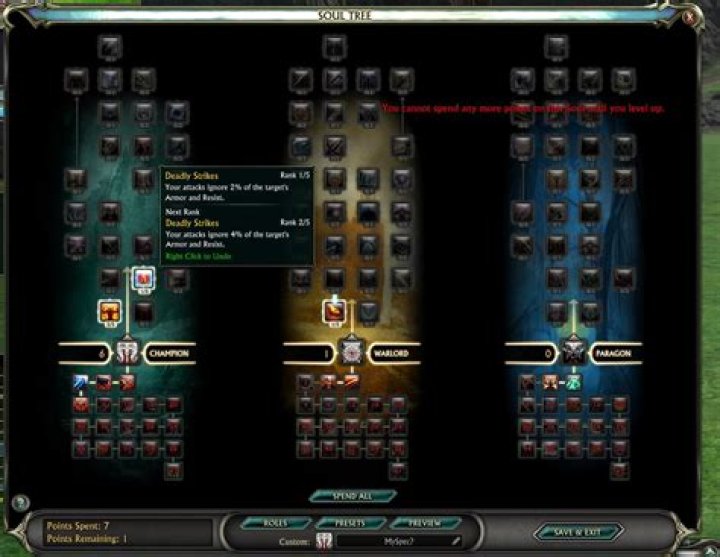 Spend soul points in ability of your own choosing