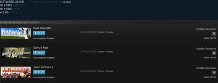 Steam starts downloading updates while in-game and ignores throttling limit