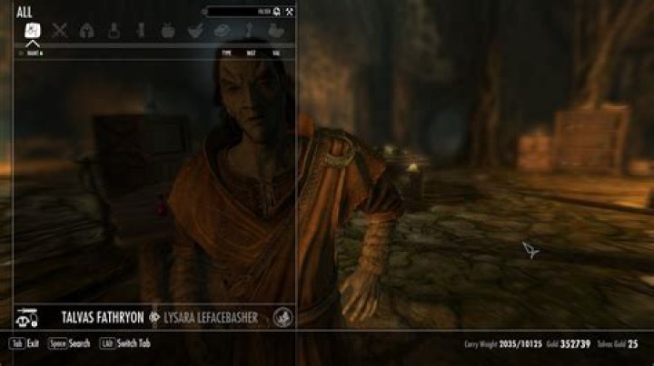 Talvas Fathryon shows his merchant inventory but does not sell anything. Talvas Fathryon shows his merchant inventory but does not sell anything.