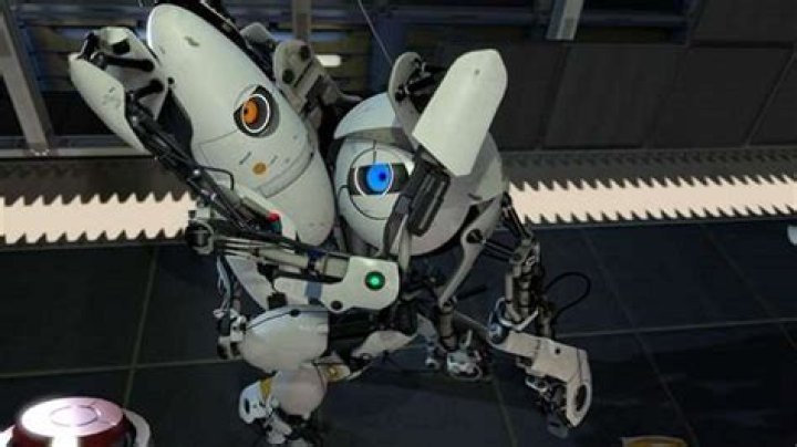 What are the names of the Portal 2 co-op robots?