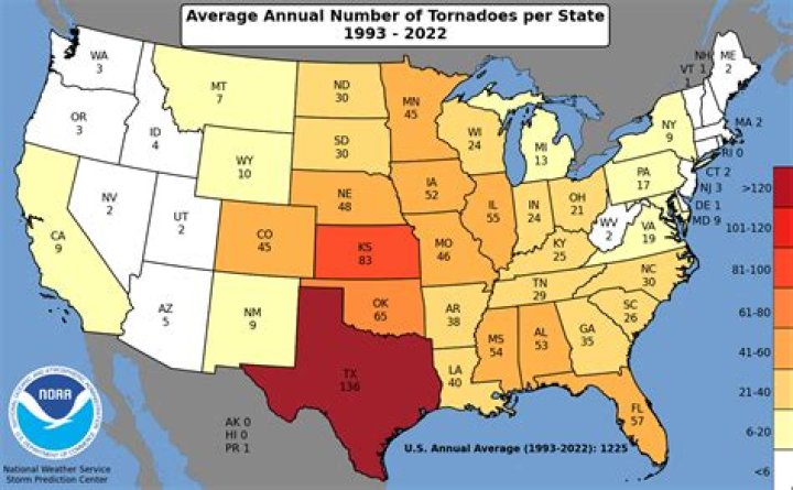 What does a tornado on the map mean?