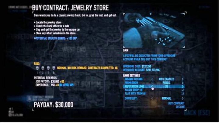 What is the highest amount of EXP I can get from any heists?