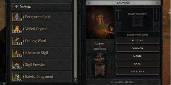 When to salvage legendary items?
