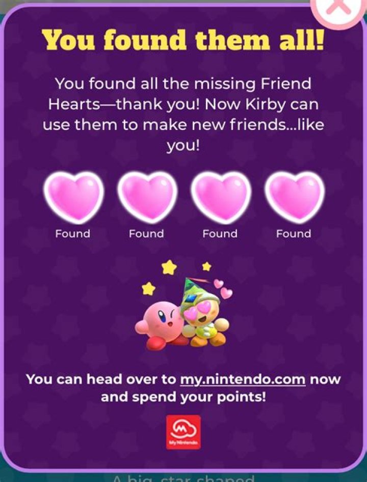 Where are the Friend Hearts on the Kirby Star Allies site?